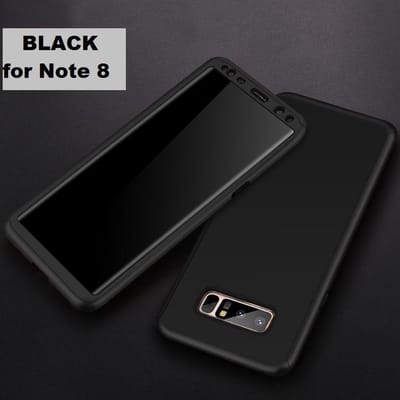 360-graden Frosting Beschermhoesje Set voor Galaxy Note 8 _ Zwart