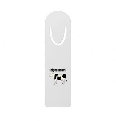 Hacebo® - koe met eigen naam metalen boekenlegger - Koe - boeren/koeien liefhebbers - iemand die houdt van koeien - verjaardag - cadeau - kado - geschenk Bladwijzer boekenleggers - 12.7 cm x 3.2cm