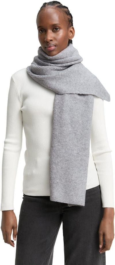 Tom Tailor Denim - Cosy sjaal in gemêleerde look - Maat ONESIZE - Cement Grey Mélange