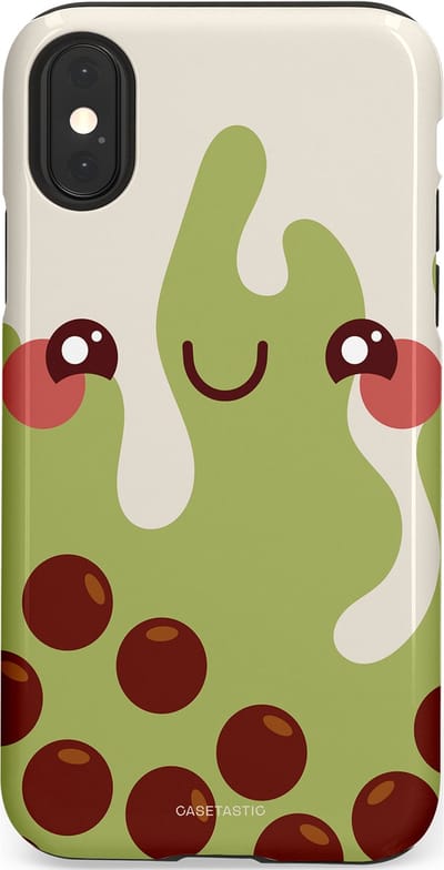 Casetastic Hoesje Geschikt voor Apple iPhone X/Xs - Stijlvolle Beschermende Duo-layer Case - Smeltende pistache bolletjes