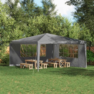 vidaXL - Party - Tent - Zijwand - 2 - st - 400 - x - 195 - cm - Lichtgrijs - PE - en - staal