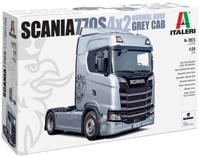 Italeri Modelbouwpakket Vrachtwagens - 3971 Scania S770 V8 4x2 - Normale Cabine - Grijze versie - Vrachtwagen Plastic - 1:24 - Modelbouw