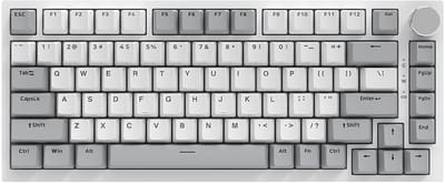 Ajazz AK820 – Mechanisch Toetsenbord 75% – Bedraad USB-C Gaming Keyboard – Hot Swap – Compact QWERTY – 82 Keys – Wit/Grijs