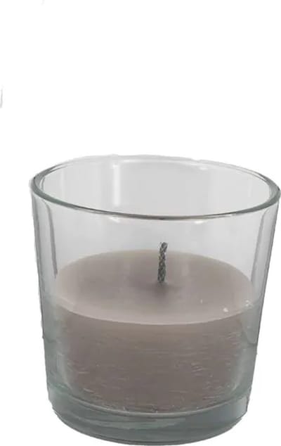 Cactula leuke buitenkaars in glas | Stone | 16 x 15 cm | met extra dikke brandlont - M