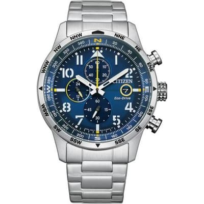 CITIZEN Eco-Drive Serie Waterdicht 100 Meter Solar Kwarts Stalen Band Herenhorloge Blauwe Wijzerplaat CA0790-83L blauw