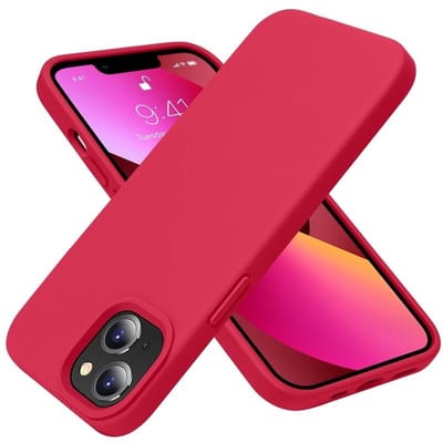 geschikt voor iPhone 15 Plus Hoesje Siliconen - Soft Touch Telefoonhoesje - geschikt voor iPhone 15 Plus Silicone Case met zachte voering - Mobiq Liquid Silicone Case Hoesje geschikt voor iPhone 15 Plus rood