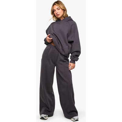 boohoo Dames Jogger met pintuck-detail en rechte pijpen | Houtskool | Maat: XS