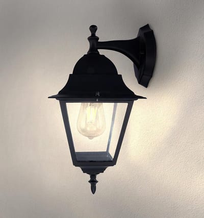 Ledvion - LED Wandlamp - E27 - IP44 - Zwart Vela M