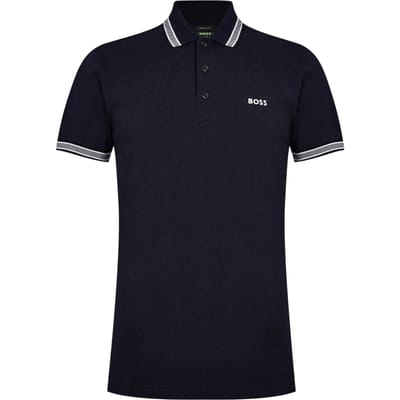 Boss Herenpoloshirt ‘Paddy’ met contrasterende boorden (Marine)