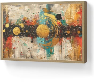 Wandlamp 60x40 cm - Oplaadbaar - Kunst - Abstract - Aesthetic - Goud - Wandlampen binnen woonkamer - Slaapkamer lamp - Decoratieve nachtlamp - Vloerlamp draadloos