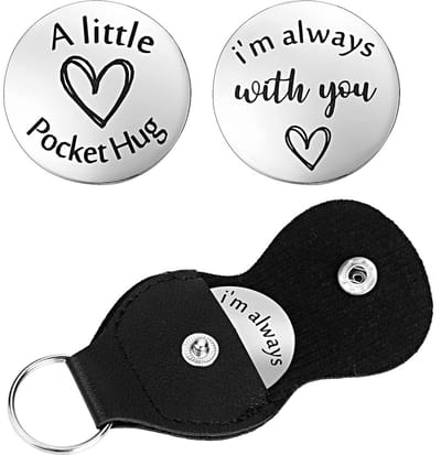 Dailygoods- Pocket Hug Token Dubbelzijdig Ontwerp - Inspirerende Munt - Cadeau voor Vrouwen/Mannen - Compact Formaat - Duurzaam Materiaal - Aandenken aan Vriendschap/Liefde - Herinneringsmunt