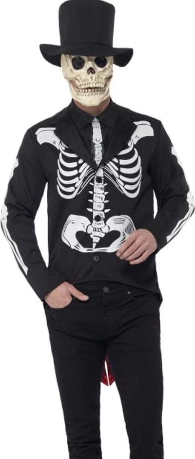 Smiffys - Day Of The Dead Senor Skeleton Kostuum - L - Zwart
