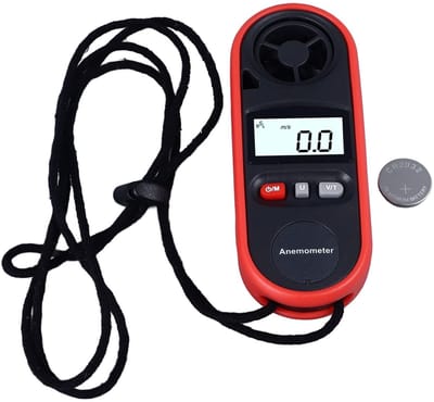 Digitale Windmeter - Snelheid Meter - Buiten Activiteiten - Inclusief Temperatuur - 0-65 Mph - Zwart