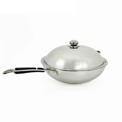 HCB® - Professionele Horeca Wokpan - Inductie - RVS / INOX - 36x62.5x19 cm (DxBxH) - 3 kg - 9205
