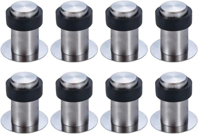 Deurstopper Set - Vloerhouders - Bescherming Deuren - Roestvrij Staal - 6cm Hoog - Zilverkleurig