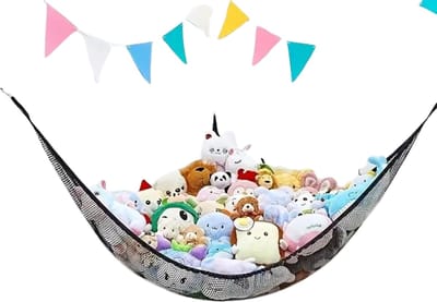 Nivard Knuffel Net - Hangmat - Speelgoed - Opbergsysteem - Hangmat Voor Knuffels - Organizer - Zwart - 70 Inch