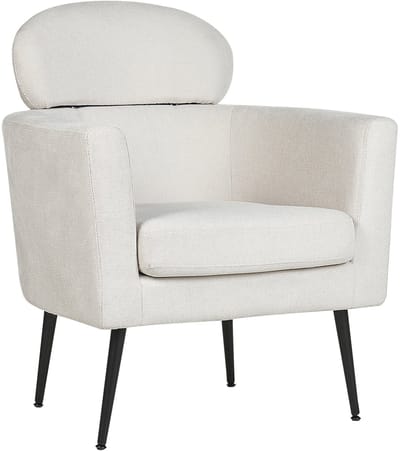 SOBY - Fauteuil - Gebroken wit - Polyester