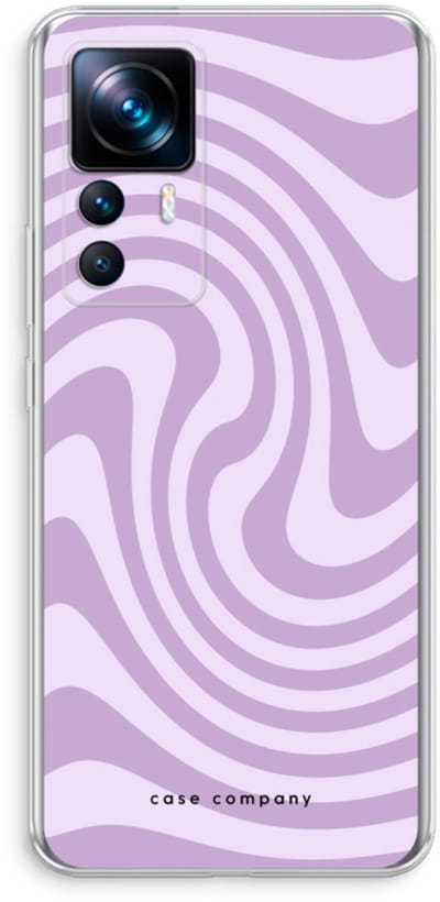 Case Company® - Hoesje geschikt voor Xiaomi 12T hoesje - Swirl Paars - Soft Cover Telefoonhoesje - Bescherming aan alle Kanten en Schermrand