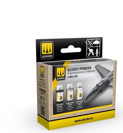 AMMO by Mig Jimenez Hobbyverf - MIG 7536 A-Stand - Glanzende Primers Lakverf Set 3x30ml Verf set - 3x 30 ml