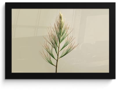 Poster in lijst - Fotolijst 30x20 cm - Posters - Dennentak - Naaldvormige bladeren - Lichtgroen - Posterlijst zwart - Decoratie - Wanddecoratie woonkamer - Muurdecoratie slaapkamer