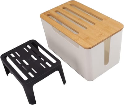 Bamboe Router Opbergdozen met Kabel Organizer voor Modem en TV Accessoires zoals WiFi Router en TV Box