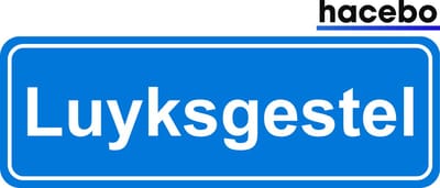 Hacebo - Plaatsnaam Sticker - 29x10 CM - Luyksgestel sticker - Verkeersborden sticker - grappige cadeaus - Luyksgestel