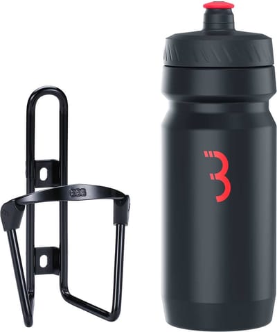 BBB Cycling FuelTank - Aluminium Bidonhouder met Bidon - 550ml - Zwart / Rood - Racefiets & Mountainbike - Drinkbushouder Fiets - BBC-03C