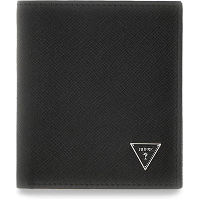 GUESS Leren portemonnee Milano Bifold Wallet Black donkergrijs