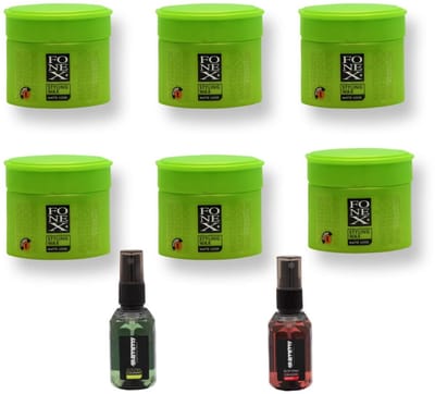 Fonex Matte Look Hair Styling Wax 6 stuks + Styling Comb