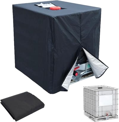 Famanu - IBC tankafdekking 1000L 420D anti-UV beschermhoes zwart