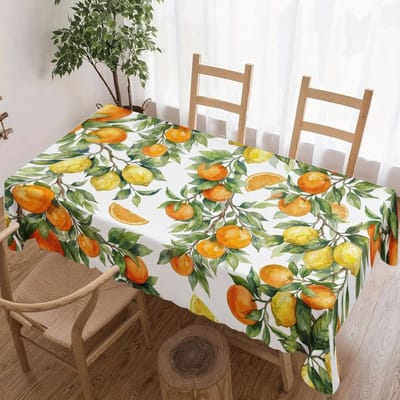 Citrusvruchtenpatroon Rechthoekige Tafelkleed voor Tafeldecoratie Keuken Eetkamer Waterdicht Herbruikbaar Tafelkleed voor Tafels Eetkamer 90x140cm
