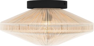 EGLO Midsumer Plafondlamp - E27 - Ø 38 cm - Zwart/Crème - Textiel