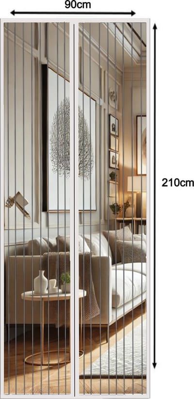 JEAS - Magnetisch Vliegengordijn - 210 x 90cm - Horgordijn - Hordeur - Deurgordijn - Wit