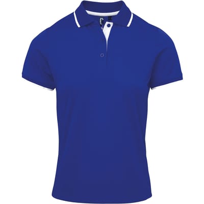 Premier Dames/dames Contrast Coolchecker Poloshirt (Koninklijk/Wit)