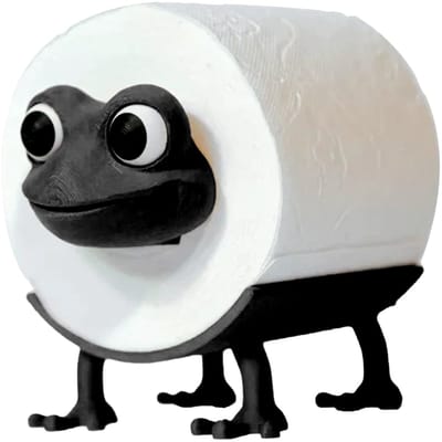 Dailygoods - Kikkers Toiletpapierhouder - Vrijstaande WC Papierhouder met Decoratief Design