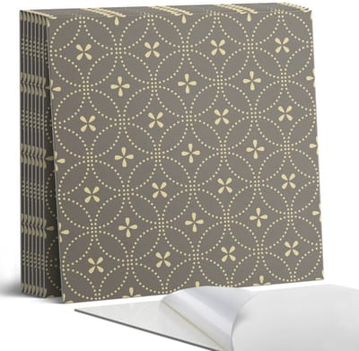 Coloray Plaktegels - Patroon met delicate bloemen Portugese Tegels - 30 cm x 30 cm - Grijs Plaktegels - 9 stuks - Vierkant PVC Tegels - Plaktegels Keuken - Zelfklevende Vloertegels - Vinyltegels Vloer Zelfklevend - Zelfklevende Tegels