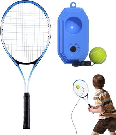 Tennistrainer Set - Bal Trainingsapparaat - Tennis Oefenen - Stabiele Antislip Basis - 52 x 22 cm - Zwart