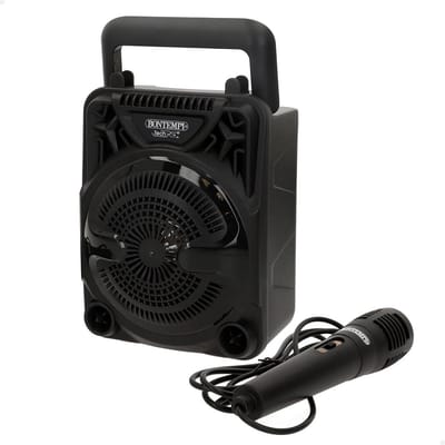 Mini Karaoke Speaker - Draagbare Geluidsbox - Muziek Feestjes - Met Microfoon - 11.5 x 10 x 18 cm - Zwart