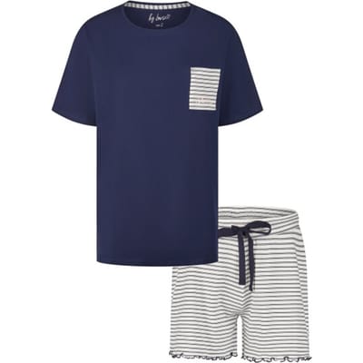 By Louise Dames Korte Pyjama Set Shortama Blauw - Maat S