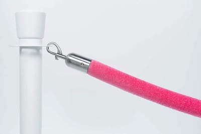 Afzetkoord Velours | Roze - Geborsteld Chroom