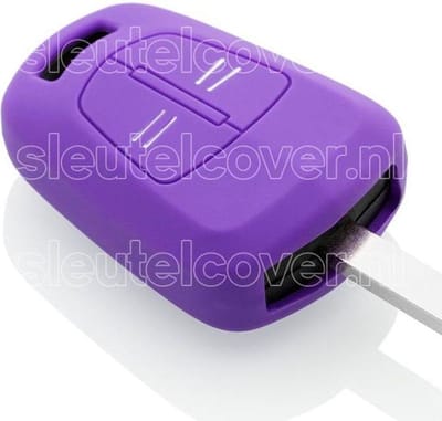 Autosleutel Hoesje geschikt voor Opel - SleutelCover - Silicone Autosleutel Cover - Sleutelhoesje Paars
