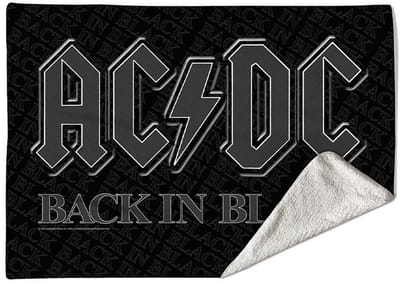 Rocksax AC/DC - Back In Black Plaid - Tweepersoons (152cm x 203cm) - Zwart