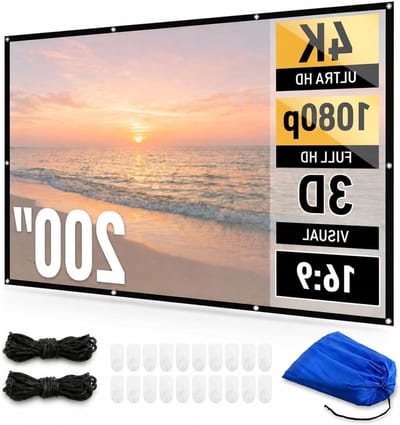 Projectorscherm - Filmscherm Buiten - Thuisbioscoop Creëren - Opvouwbaar Draagbaar - 200 Inch Diagonaal - Wit