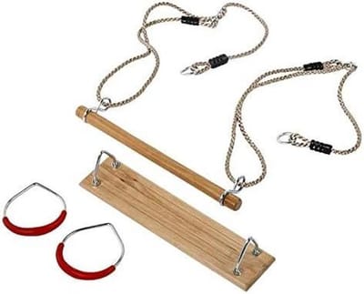 Schommel Trapeze Ringen - Speelset Buiten - Actief Spelen - 3-in-1 Combinatie - Diverse Maten - Zwart