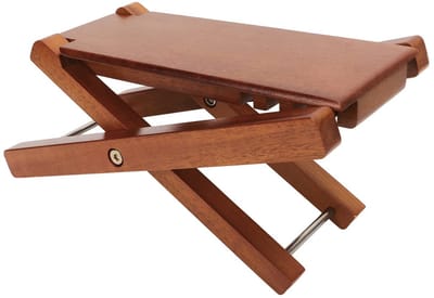 Dailygoods- Gitaarvoetsteun in hoogte verstelbaar - Klassieke Gitaarvoetsteun - Elegante Stijl - Premium Hout - Correcte Lichaamshouding - Essenhout - Gitaarstandaard