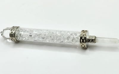 Magic Wand Bergkristal - Toverstaf met Bergkristal en Seleniet 13 cm. - Energetisch Helen