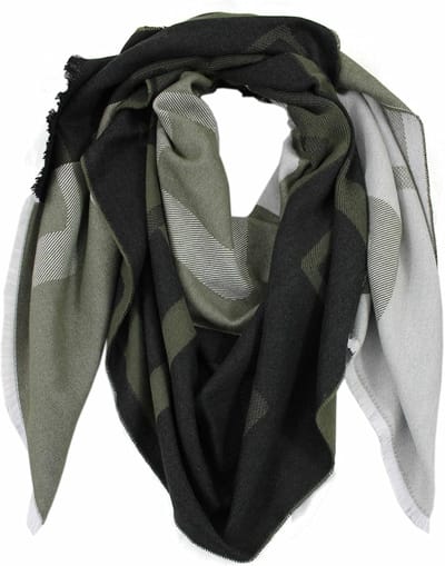 Geweven Sjaal - Dames Sjaal - Stijlvol Accessoire - Twee-Tonig Grafisch - 190x60cm - Groen Zwart