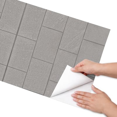 Coloray Meubel Wrap Folie - Grijs Meubelfolie - 50x100 cm - Decoratiefolie Grijze blokken - Meubel Wrap Folie - Minimalist Meubelfolie - Plakfolie Meubels - Keuken decoratie - Texturen