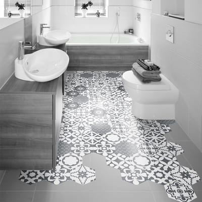 Antislip vloerstickers met beschermlaag - TOMETTES SOL EVRA - 60x135cm - 10 zeshoekige stickers 30x26cm