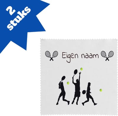 Akyol - tennis met naam - brillendoekjes - Tennis - tennis verjaardag - cadeau - verjaardag - geschenk - gepersonaliseerd - 17,8 bij 17,8 cm - 2 stuks